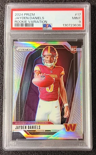 2024 Prizm #17 Jayden Daniels Rookie Variation Silver RC PSA-9 Commanders 🔥🔥🔥
