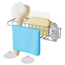 4 in 1 Sink Caddy Sponge Holder, SUS304 Stainless Steel Kitchen Brush Holder ...