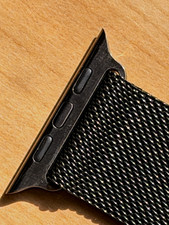 Black Metal Mesh Milanese Loop Strap Band for Apple Watch 45mm