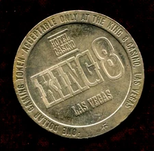 1, $1.00 Slot Token.  King 8 Casino. Las Vegas, NV.