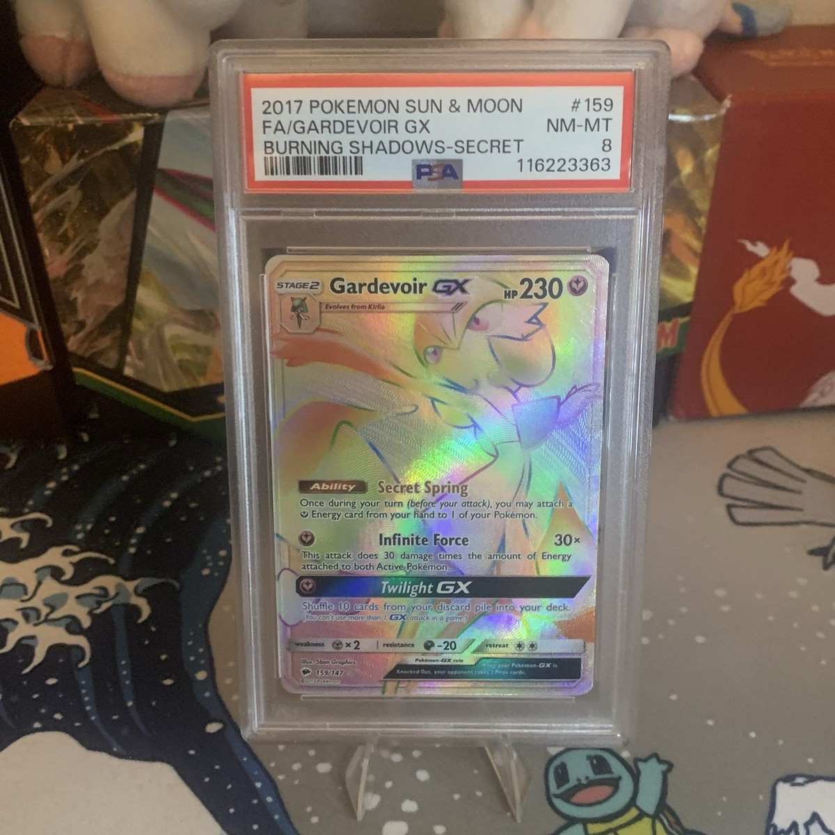 2017 Pokemon Burning Shadows Gardevoir GX Secret Rare Rainbow 159 
