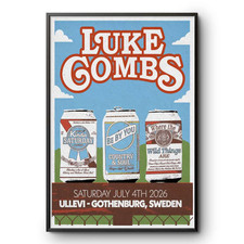 Luke Combs Ullevi Gothenburg, Sweden July 4 2026 Poster