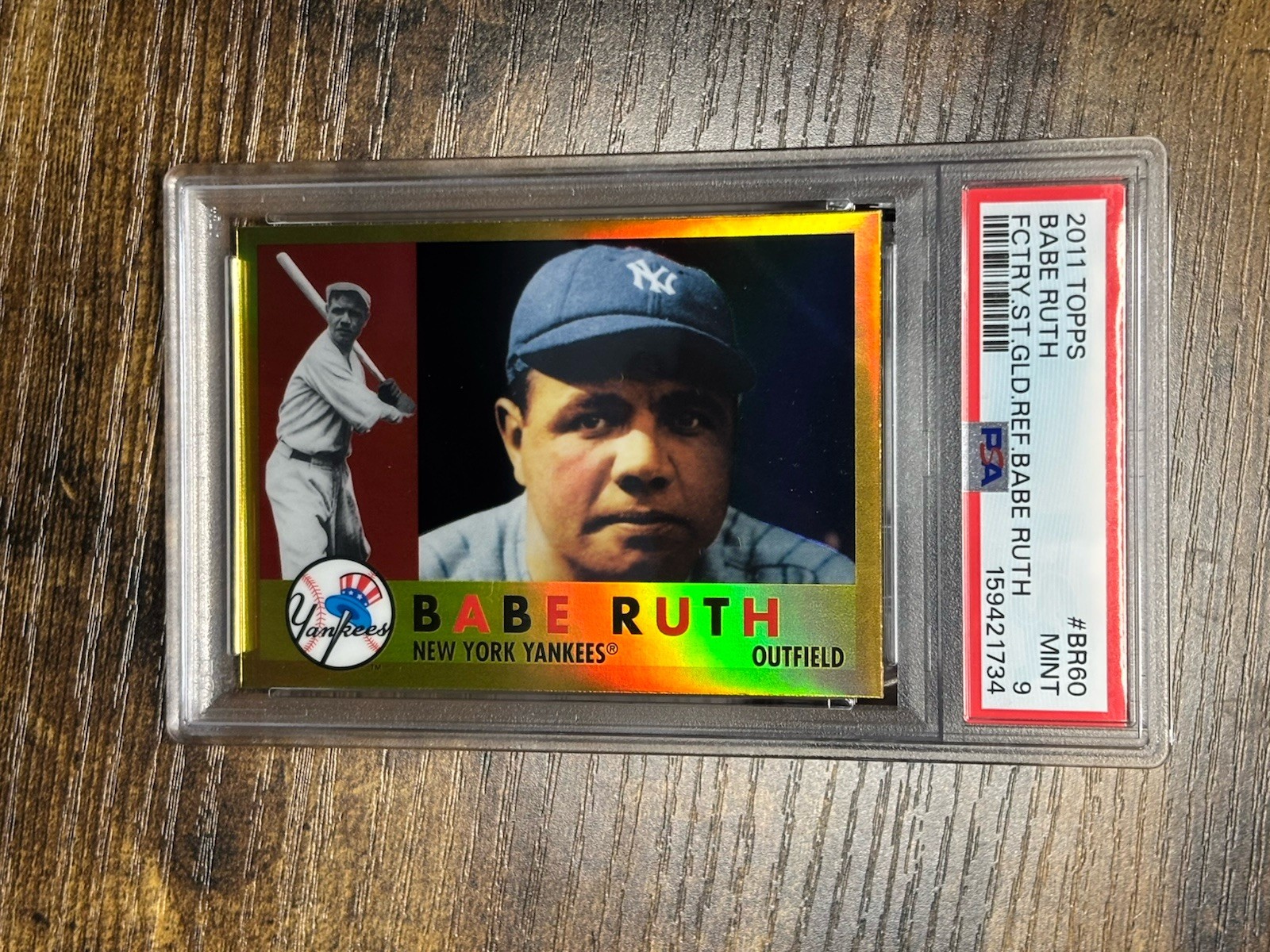 Babe Ruth Gold Refractor 2011 Topps Factory Only Set PSA 9 New York Yankees HOF