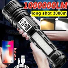 2 in 1 Flashlight Rechargeable Extra Large Flashlights Long Range Tactical Torch