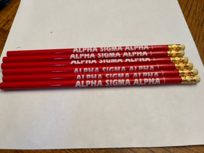 Set of 6 Alpha Sigma Alpha Pencils NEW, LICENSED, RETRO | eBay