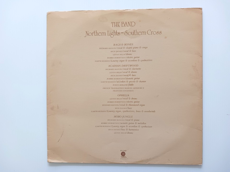 The Band NORTHERN LIGHTSSOUTHERN CROSS Vinyl LP Album Capitol ST11440