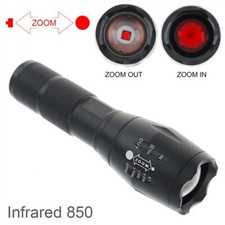 IR Flashlight Zoomable LED 850nm Infrared Radiation IR Night Vision Torch