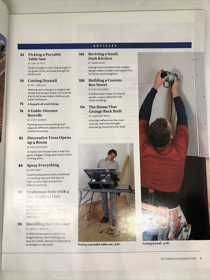 Fine Homebuilding Magazine November 2000  Installing Steel Roffing MM21 - Image 2 of 4