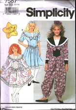 7587 Vintage Simplicity Sewing Pattern Girls Jumpsuit Dress Romper Dress Party