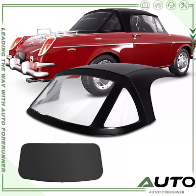 Convertible Soft Top for MG MGB 1971 1972-1980 Black w/ 3Pcs Plastic Windows
