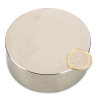 Scheibenmagnet Rundmagnet Ø 80 Mm, HöHe 30 Mm Neodym (Ndfeb) N45 - HäLt 340 Kg
