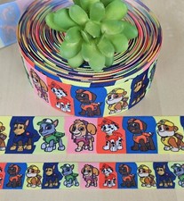 7/8  1.5" 1 YD Paw Patrol Grosgrain Ribbon Rubble Skye Zuma Marshall