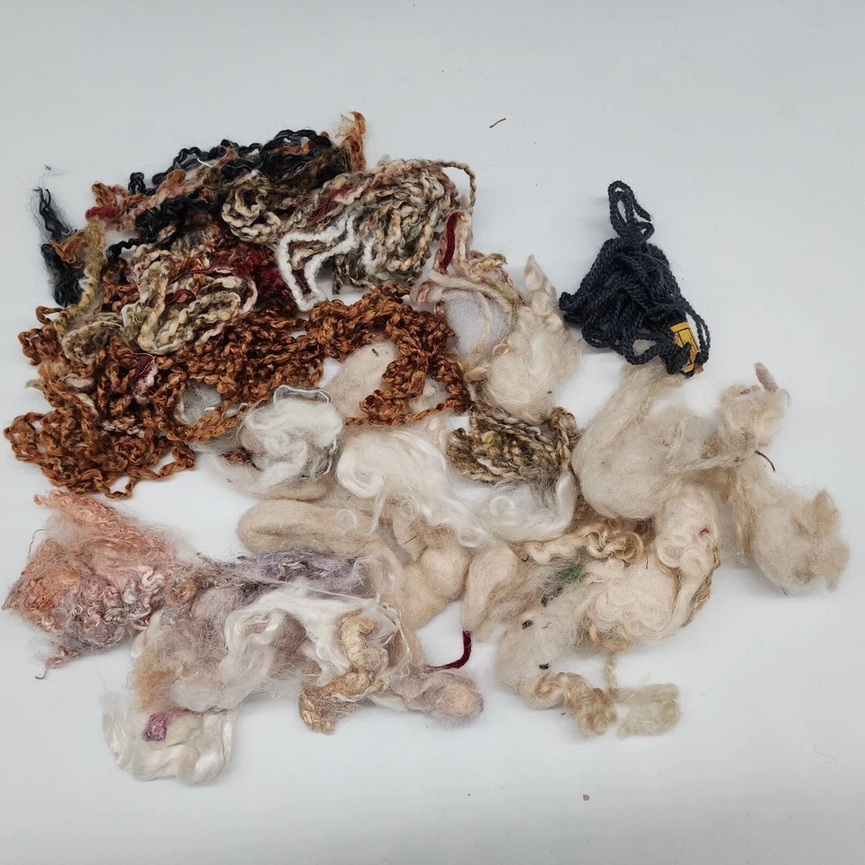 Throwsters Waste Hand Dyed Silk Wool Cotton Scrap Fibers For Crafting & Felting - Image 3 of 4