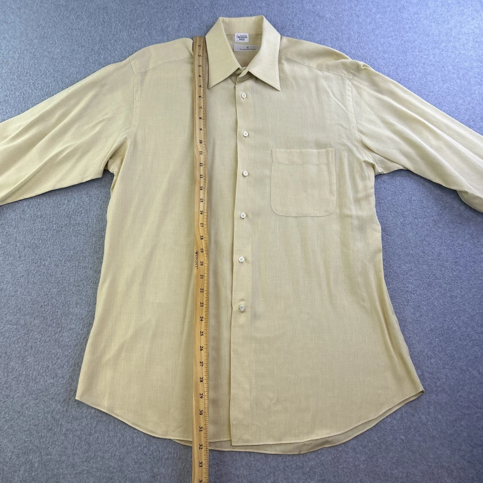 Camisa de vestir Ermenegildo Zegna para hombre grande amarilla manga larga abotonada adulto Foto 3 de 4