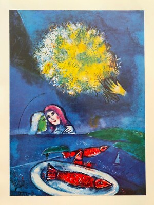 MARC CHAGALL RARE 1958 1ST EDITION LITHOGRAPH PRINT 