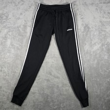 Adidas Primegreen Mens Small Elastic Waist Tapered Joggers Track Pants Black