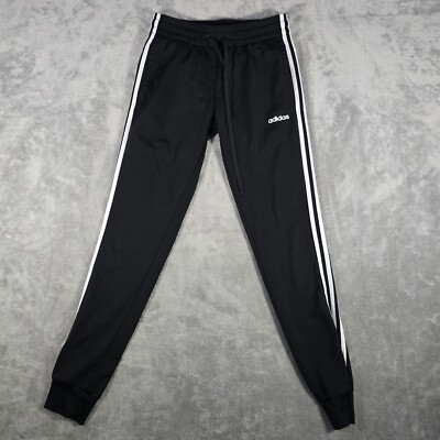 Adidas Primegreen Mens Small Elastic Waist Tapered Joggers Track Pants Black