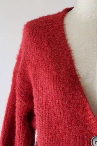 Maglione cardigan nonno Forever 21 rosso ruggine marrone maglia sfocata scollo a V donna L - Foto 9 di 24