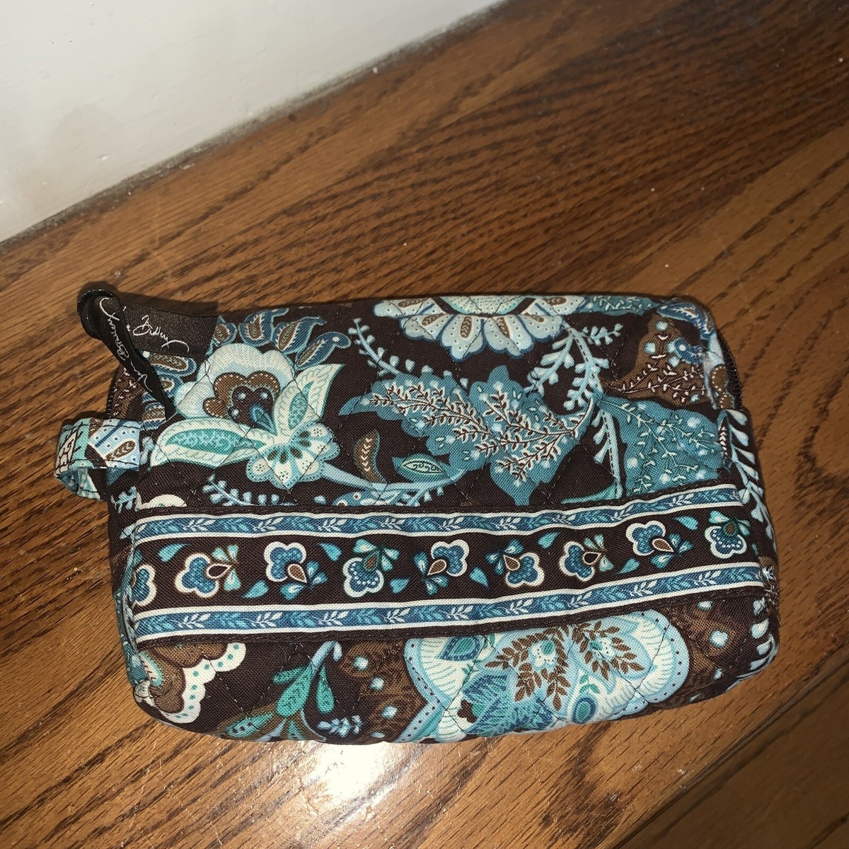 ハンドメイド 布バスケット 内生地 厚手 ブルー系（柄あり） VERA BRADLEY Java Blue Chocolate Mocha Turquoise Quilt Zipper