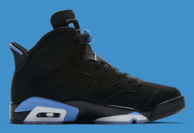 Nike Air Jordan 6 VI UNC Retro GS Size 6Y Black University Blue