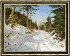Hand painted Original Oil Painting Landscape art Snowy scenery on canvas 30"x40"