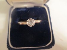 Vintage 14K Gold Diamond Engagement Ring Solitaire Diamond 1/4 Carat F-VS1