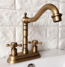 Antique Brass Swivel Bathroom Basin Faucet Kitchen Sink Mixer Tap Pan066
