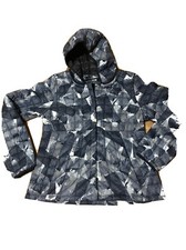 Women The North Face Thermoball Full Snap Puffer Jacket Multicolor Print Med EUC