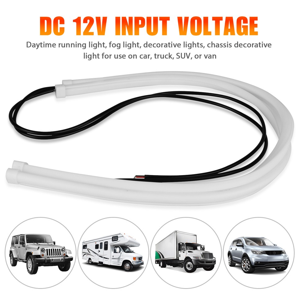 2x 30cm LED Strip Daytime Running Light DRL Light White / Yellow DC 12V-in LED S - Foto 2