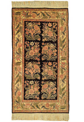 3x5' Black Fine Quality English Garden Rug 74932