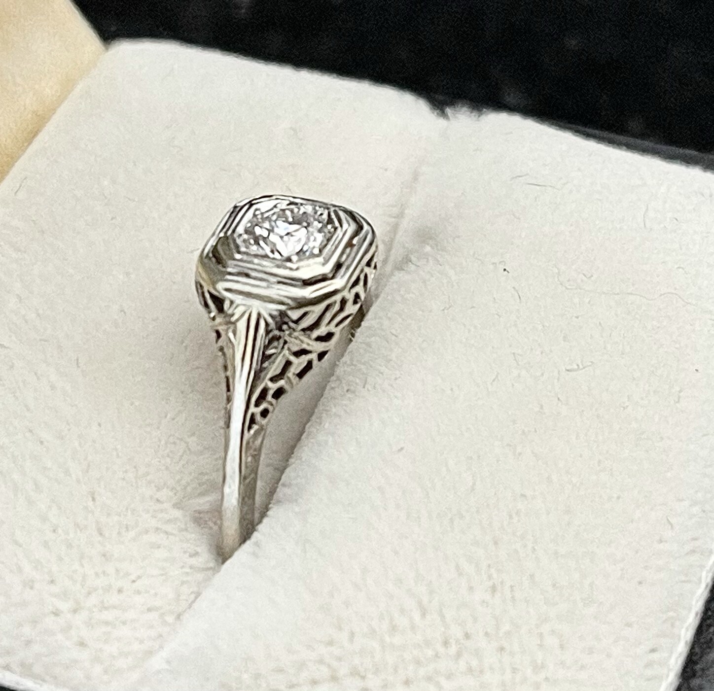 Filagree Ring Pattern 1920's Antique Filigree design SWG with Diamond Ring … - Gem