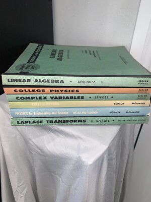Vintage Lot of 6 Schaum s Outline Series:  Theory And Problems, 1960 s