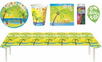 Aloha Hawaii Party Deko Grill Gardenparty Geschirr Tischdecke Ballons 41 Tlg Kk