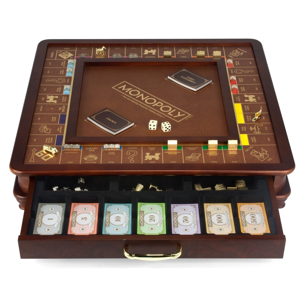 Monopoly Luxury Wooden Edition with Wood Game Board New Premium Collectible