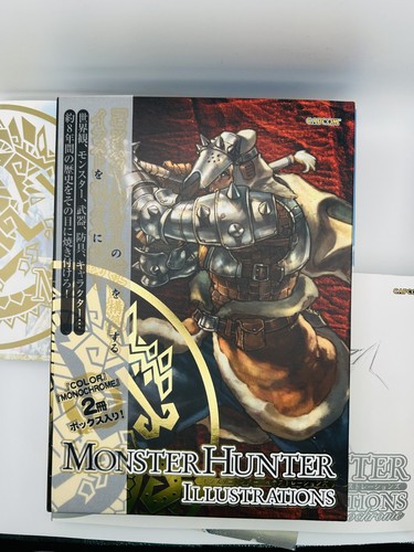 CAPCOM Monster Hunter Illustrations 1 & 2 Set Art Book Good Condition Official - Picture 4 of 23