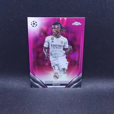 2023-24 Topps Chrome UEFA Club Competitions Eduardo Camavinga Pink Lava #36