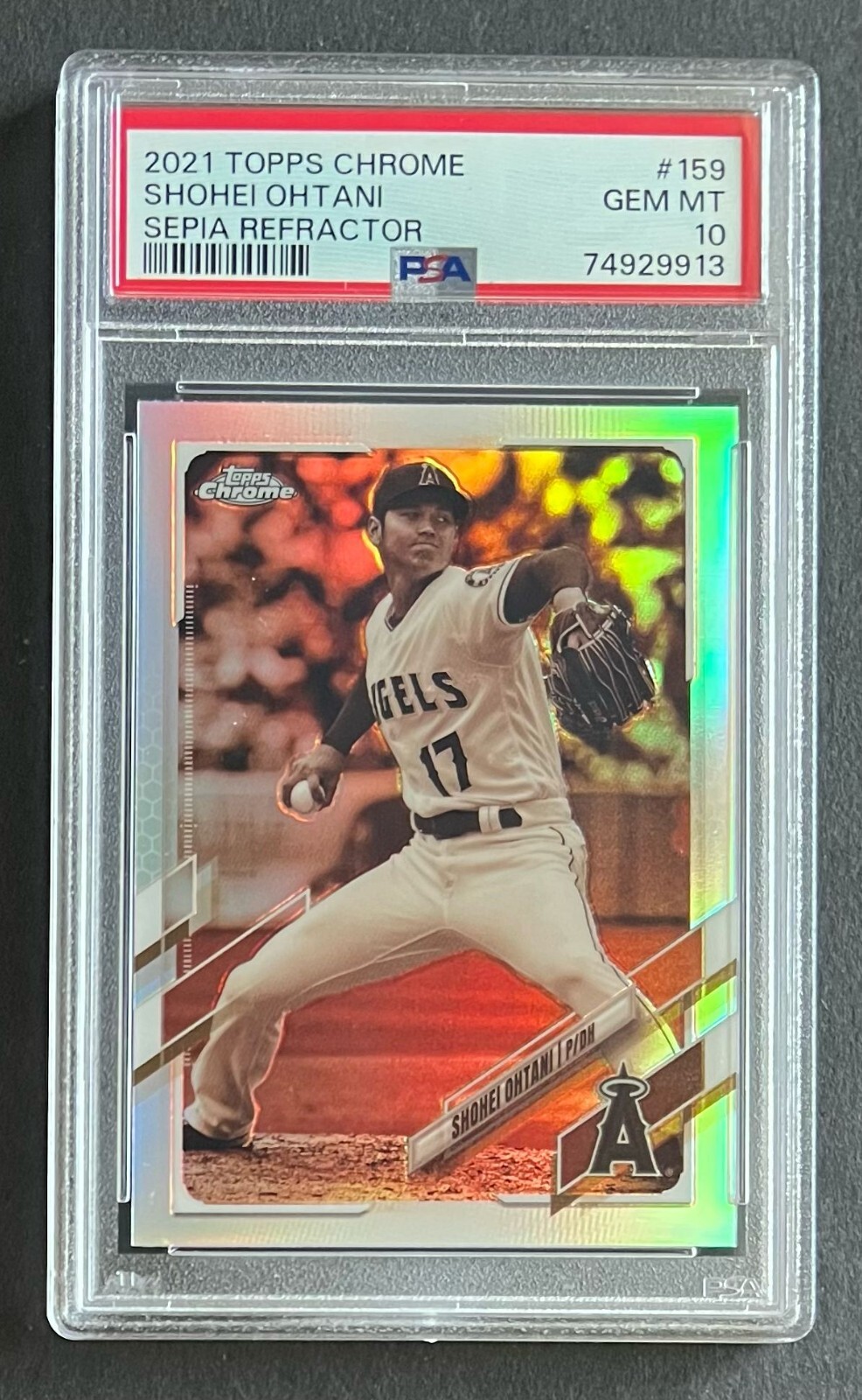 2021 TOPPS CHROME PSA 10 GEM MINT SHOHEI OHTANI SEPIA REFRACTOR Angels