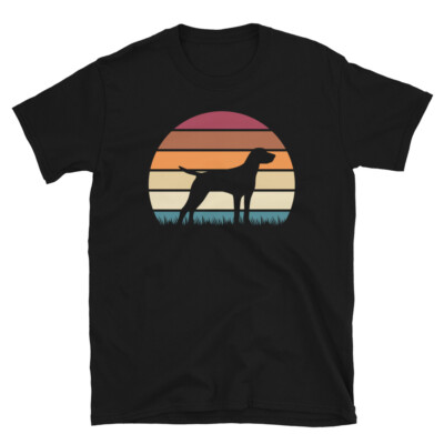 Retro Sunset Dog Lover German Shorthaired Pointer Short-Sleeve Unisex T-Shirt