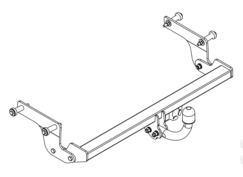 Attelage Rigide Pour Renault Clio 4 (2012-2020) Avec Kit électrique 13 Broches Universel