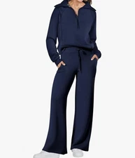 ANRABESS Women 2 Piece Outfits Sweatsuit Oversized Sweatshirt Sweatpants Medium
