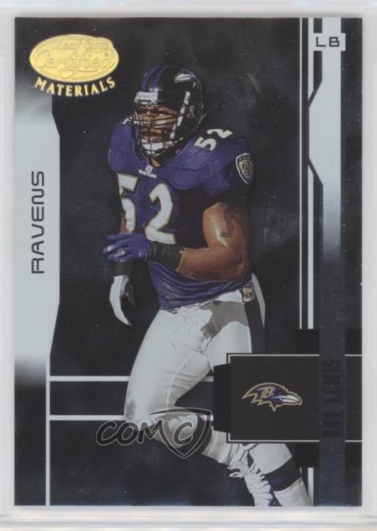 2003 Leaf Certified Materials Sample Ray Lewis #8 HOF a8r