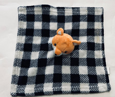 Hudson Baby HB Fox Plush fleece Security Blanket Lovey blue white Buffalo Plaid