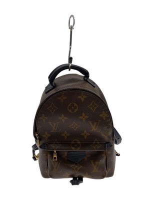 LOUIS VUITTON Backpack Palm Springs Mini Monogram Macasser Leather BRW Used