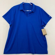 New Nike Women's size XXL Royal Blue Short Sleeve Active Polo Shirt Golf