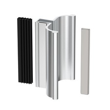 3-3/4" Bright Chrome Frameless Shower Door Handle with Metal Strike SDH3INWM