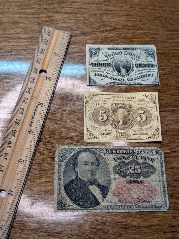 Lot of 3 US Fractional Currency Note: 5c, 3c, & 25c - Image 4 of 4