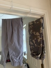 2 Pairs Of Cargo/Combats. As Seen. 32/34 Waist. 1 Pr Khaki Plain. 1 Pair Pattern