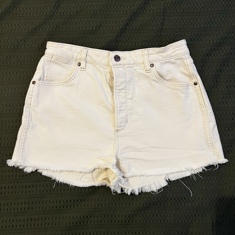 Wrangler LITA Women's Cream/White Denim Cut Off Shorts Size 12 Regular