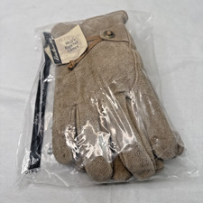 Eddie Bauer NWT Mens Suede insulated Shearling Rancher Gloves Brown Leather sz L