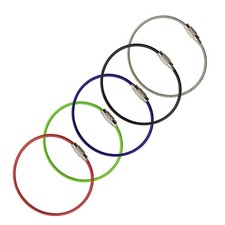 6.8 Inches Stainless Steel Wire Keychains, 2mm Cable Key Rings,Luggage Loops ...